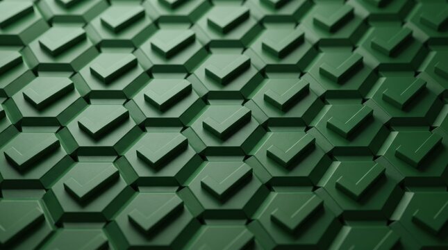 Green 3D checkmark pattern with geometric texture ideal for corporate presentations, business website banners, and success-themed marketing designs