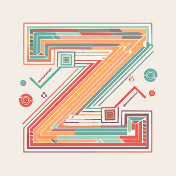 Abstract Geometric Letter Z Design