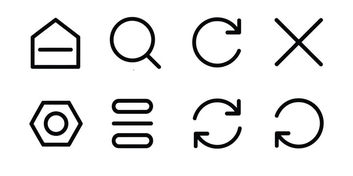 Web browser navigation outline icons set symbol vector illustration
