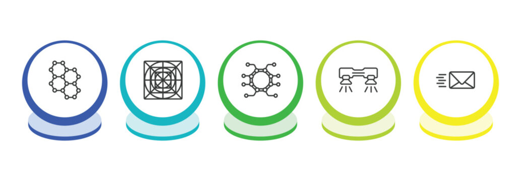 artificial intellegence outline icon set. thin line graphene, ai grid, unsupervised learning, flyboard icons. editable vector