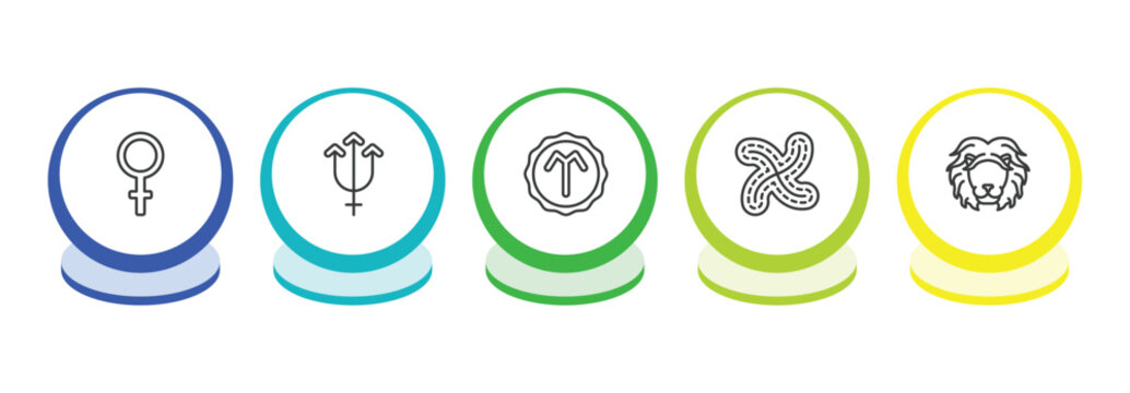 zodiac outline icon set. thin line venus, neptune, hope, loyalty icons. editable vector