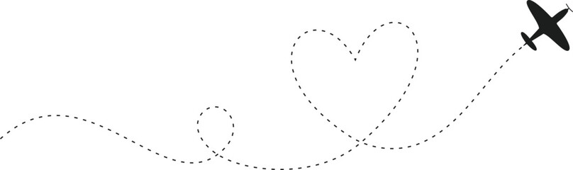 Minimal airplane route and flight path collection with dotted travel lines. Modern aviation doodle illustration set for tourism themes. Creative journey graphics with navigation icons. © Vivid Pixel Studio.