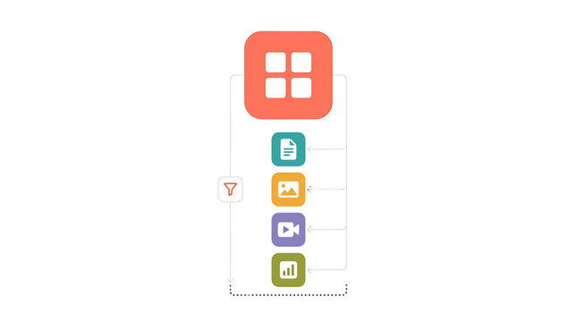 Colorful app icons, mobile interface elements, vector graphics, UI symbols