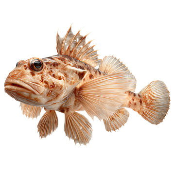 Professional Monkfish Transparency White Background Isolated Stock Photo