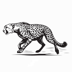 Fototapeta premium Cheetah Sprinting Wildlife Animal Vector Illustration On White Background
