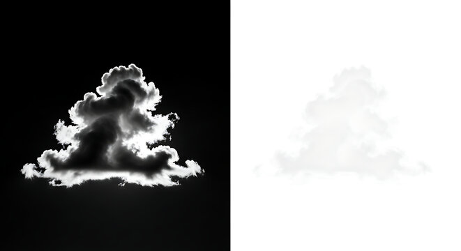 Black and white cloud split screen contrast 1