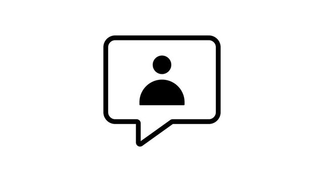 animated on a person with Speech bubble communication, messaging, or conversation in simple design with white background