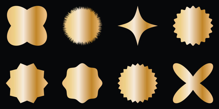 Set of circles with zigzag edges, Sunburst sticker shapes, Rounded starburst zigzag badge, spiky oval, circle and star shaped price tag, discount and sale label stickers, Star or sunburst icons eps 1o