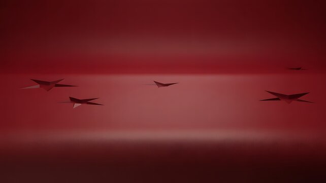 Silhouettes of flying birds or bats against a dark red ominous sky or abstract background with deep red silhouettes mysterious abstract dramatic twilight movement halloween wildlife creature