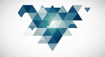 Fototapeta premium Blue geometric triangle mosaic abstract.