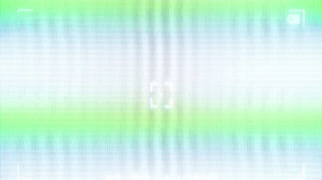 Camera viewfinder HUD overlay transition with blue digital glitch effects on  green screen chroma key