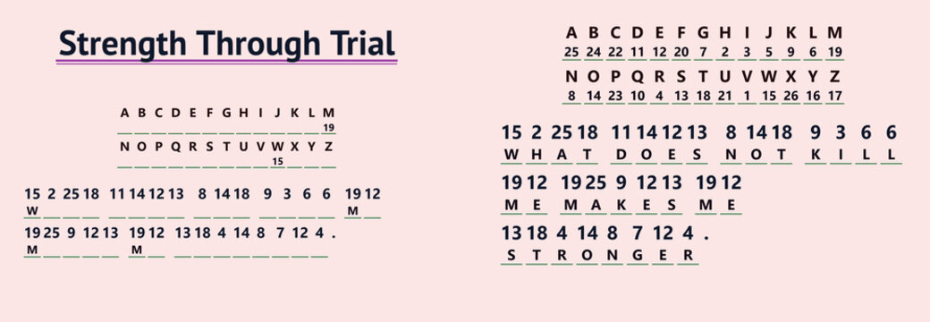 Creative lettering design with hidden messages using numbers and letters on a pastel background