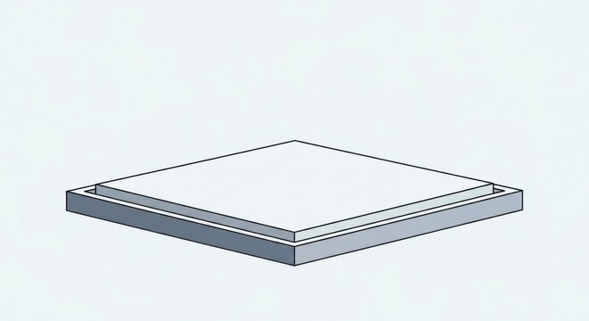 Minimalist square tray on light surface.