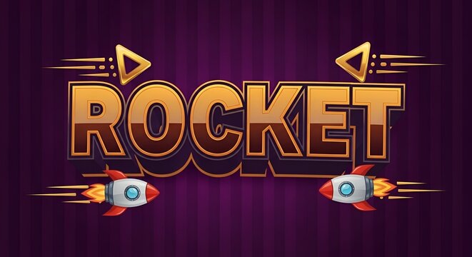 Creative Rocket Launch Typography Design Template