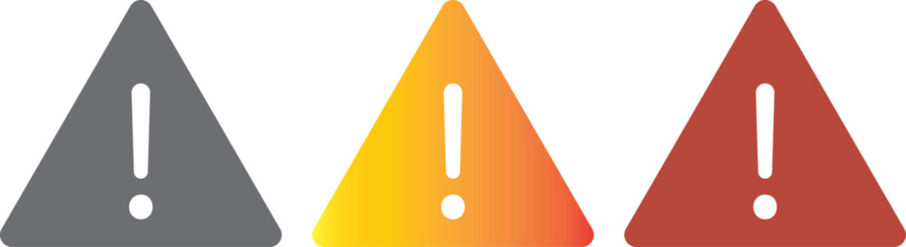 PrintAttention icon elements. icon in trendy flat and stroke style .Warning caution sign icon in flat style. Exclamation mark .Warning caution sign icon in flat style, exclamation mark symbol inside t