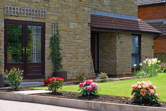 Formal spring front garden.