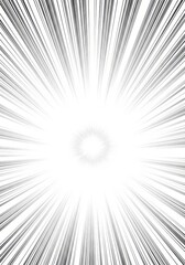 Fototapeta premium Black and White Radial Speed Lines Background for Manga, Comic Art, and Action Graphic Design