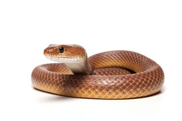 Fototapeta premium Eastern brown snake reptile animal white background.