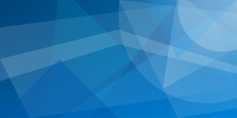 Obraz premium Abstract blue geometric background with layered transparent triangles for modern digital design and web layouts
