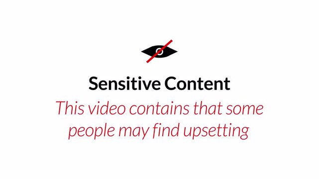 Sensitive Content Warning Message  Digital Sensitive Media Warning Screen Design in 4K animation with alpha channel on transparent background Sensitive Content Warning Message with icon 