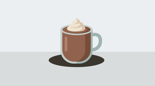 A delightful mug of hot chocolate topped with whipped cream, perfect for a cozy beverage