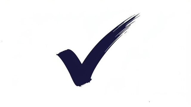 Simple dark blue check mark on white background