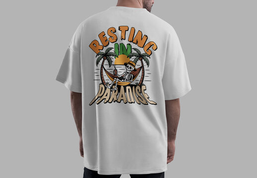 Beach Skeleton Tshirt Design Summer Relax Graphic Tee