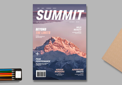 Adventure Travel Magazine Cover Template With Modern Editorial Design