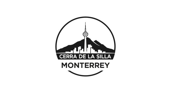 Minimalist logo design featuring Cerra de la Silla Monterrey.