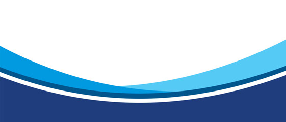 Fototapeta na wymiar Blue and white business wave banner background. Abstract dynamic curve shape wallpaper. Corporate design template for presentation, flyer, brochure, cover. 