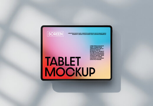 Tablet Screen Mockup with Soft Window Shadows