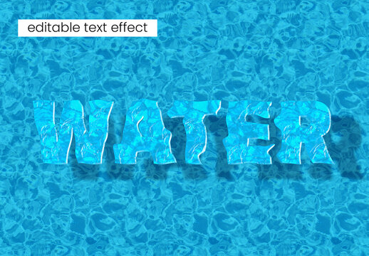 Transparent Liquid Water Typography Text Effect