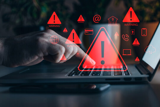 Scam message warning displayed on a computer screen during online activity