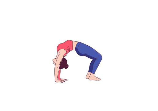 Woman performing backbend stretch for yoga day