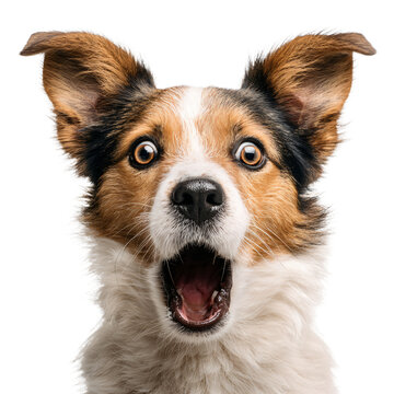Professional Shocked Dog Expression Transparent Background Isolated Photo