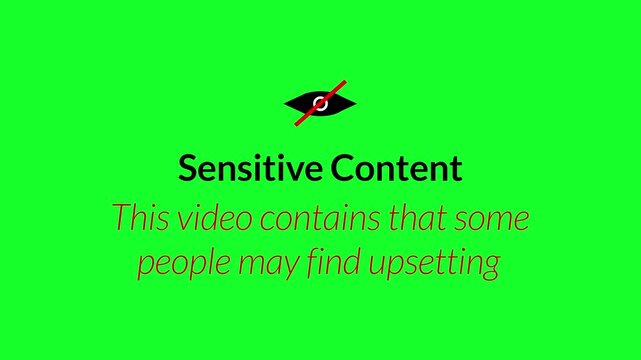 Sensitive Content Warning Message  Digital Sensitive Media Warning Screen Design in 4K animation with alpha channel on transparent background Sensitive Content Warning Message with icon 