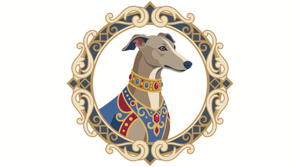Cartoon illustration of a brown carousel horse toy with a wild mane and tail, designed as an isolated vector on a white background © Makarya