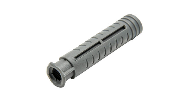 Metallic silver steel sleeve anchor bolt or expansion rawlplug for heavy construction concrete fastening on transparent background