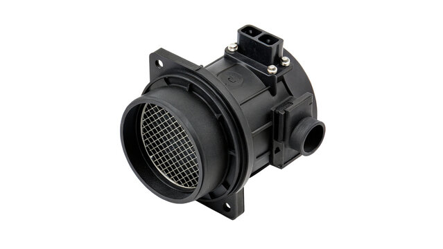 Professional metallic automotive throttle body valve component for car engine mechanical fuel intake repair on transparent background