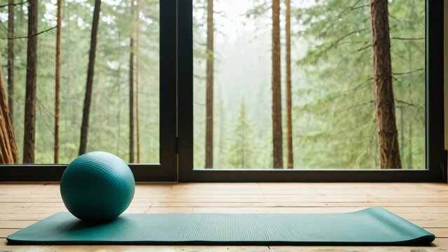 Yoga Mat in Serene Forest Setting