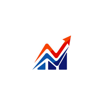 Increasing Graph Arrow Icon Symbol.