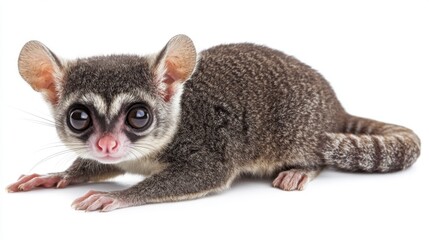 Fototapeta premium A Bushbaby With Big Eyes on a White Background