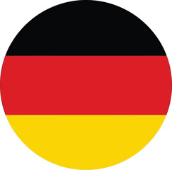 Round circle icon with the national flag of germany in black red and yellow colors Vector © Vector Studio