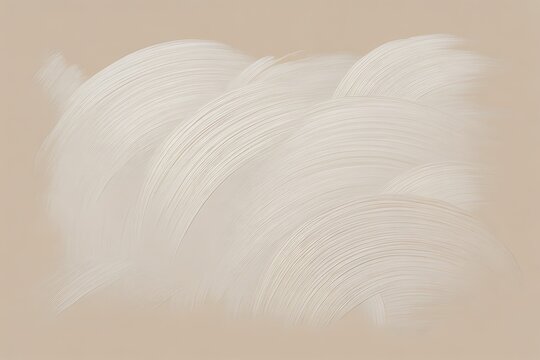 White Feather Brush on Beige Background