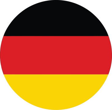 Round circle icon with the national flag of germany in black red and yellow colors Vector