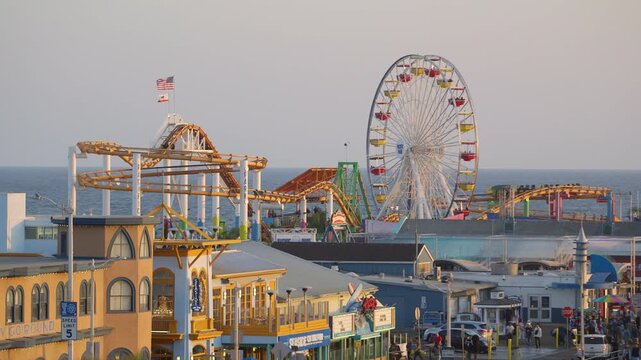 ferris wheel on the beach in Santa Monica California
