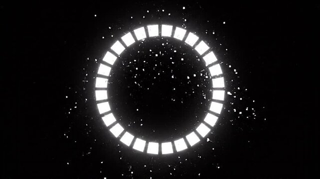 Futuristic White Digital Ring Loader Glitch Animation