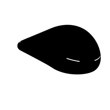 Hyperloop pod set with solid black silhouette on white background featuring futuristic transit, sleek aerodynamic profile, high speed with pod silhouette and tech transport