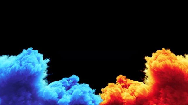 Fire and Ice Concept Design. 3d illustration, A dynamic visualize 4K video