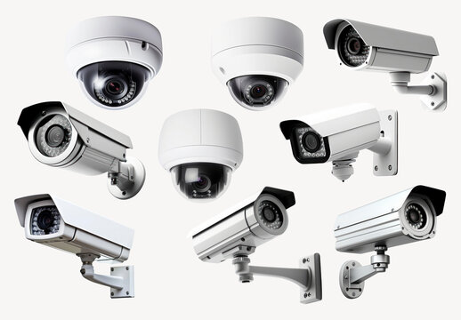 Various Security Cameras Displayed Element Design Set